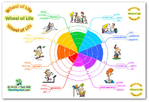 "wheel of life coaching tool" pie chart version