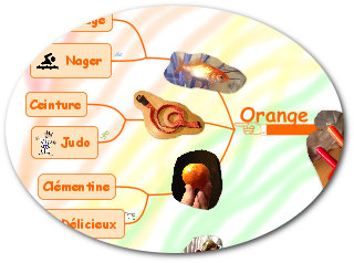 "Léo's Rainbow Mind Map" orange oval